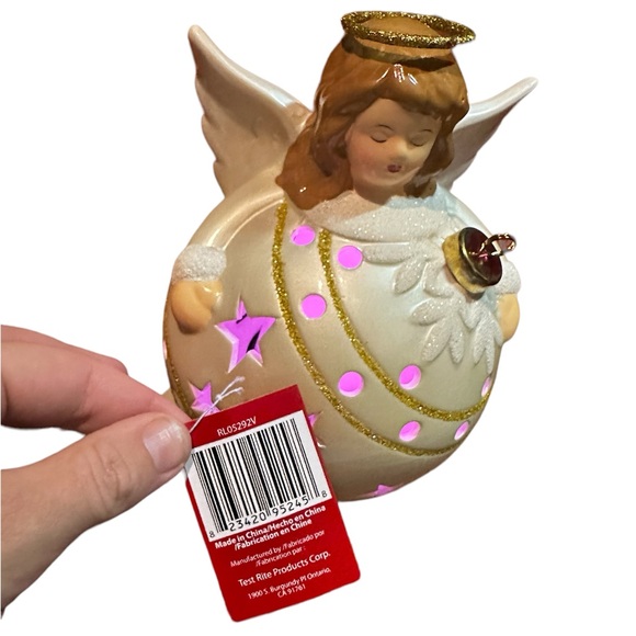 Home Reflections Light-Up Color Changing Ceramic Angel Christmas Bulb Figurine - Picture 7 of 9